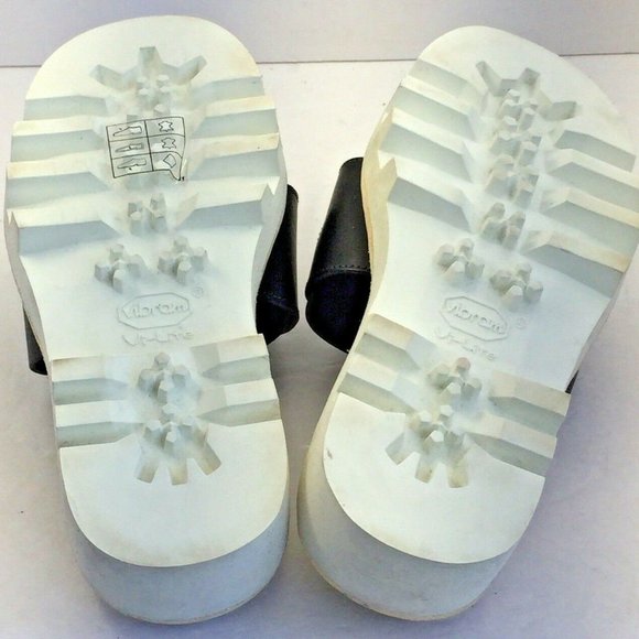 Rag & Bone Seldon Leather Sandal Slide blk wht Sz6 - Picture 4 of 9